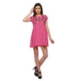 thumbnail image 1 of Moomaya Solid Boat Neck Cap Sleeves Embroidery Dress For Plus Size Summer Wear, 1 of 1