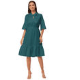 thumbnail image 1 of Moomaya Solid Bow-Knot Dress For Women, Ruffle Sleeve Tiered Flared Dress, 1 of 8