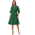 thumbnail image 1 of Moomaya Solid Bow-Knot Dress For Women, Ruffle Sleeve Tiered Flared Dress, 1 of 8