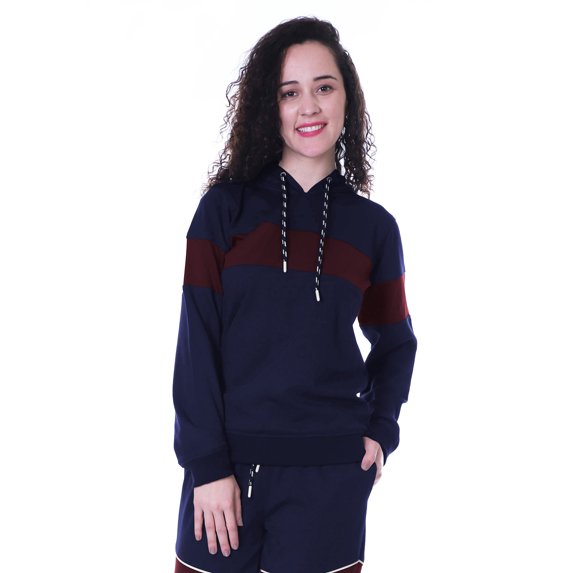 Moomaya Solid Casual Hoodie Full Sleeve Pullover Colorblock Jogger Top Sweatshirt