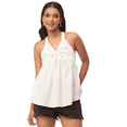 thumbnail image 1 of Moomaya Solid Cinched Waist Viscose Top, Sleeveless Tunic Top, 1 of 8