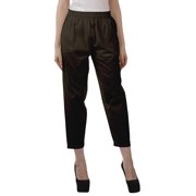 Moomaya Solid Color Elastic Waist Pants Cotton Narrow Fit Straight Women Pants For Kurti