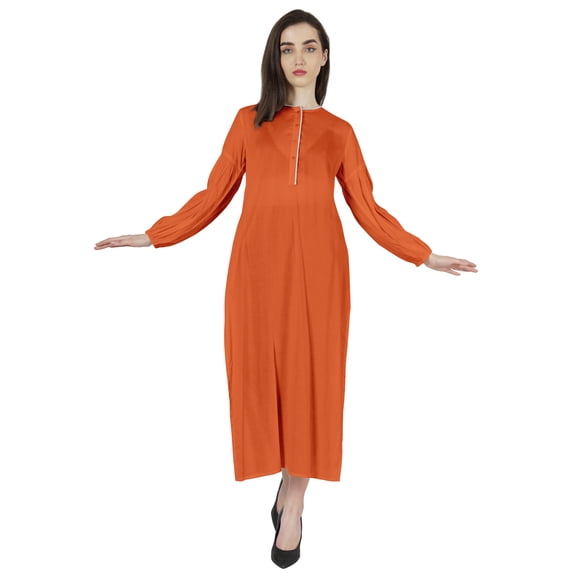 Moomaya Solid Hook & Eye Kurta Dress For Womens Long sleeves Indian Ethnic wearKurti