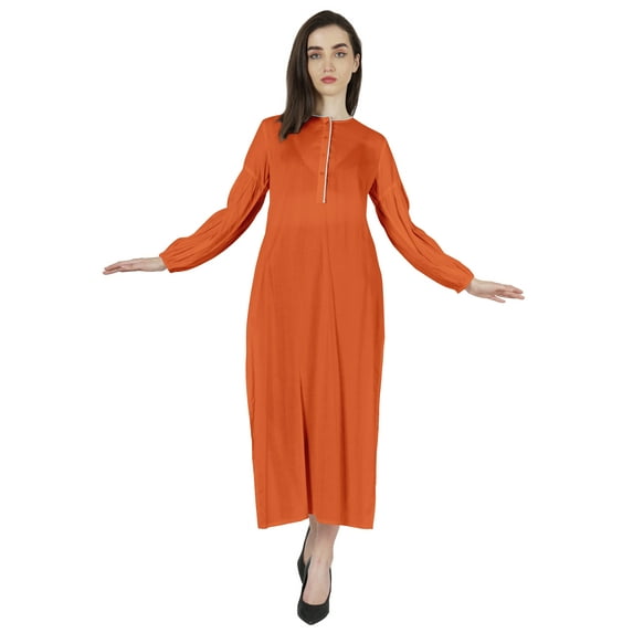 Moomaya Solid Hook & Eye Kurta Dress For Womens Long sleeves Indian Ethnic wearKurti