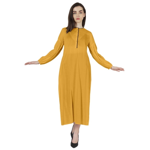 Moomaya Solid Hook & Eye Kurta Dress For Womens Long sleeves Indian Ethnic wearKurti