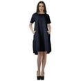 thumbnail image 1 of Moomaya Solid Loose A-Line Dress With Pockets Short Sleeve Dresses Women, 1 of 6