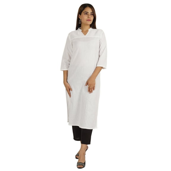 Moomaya Solid Pintuck Blouses For Women Indian Ethnic Kurti Casual Cotton Kurta