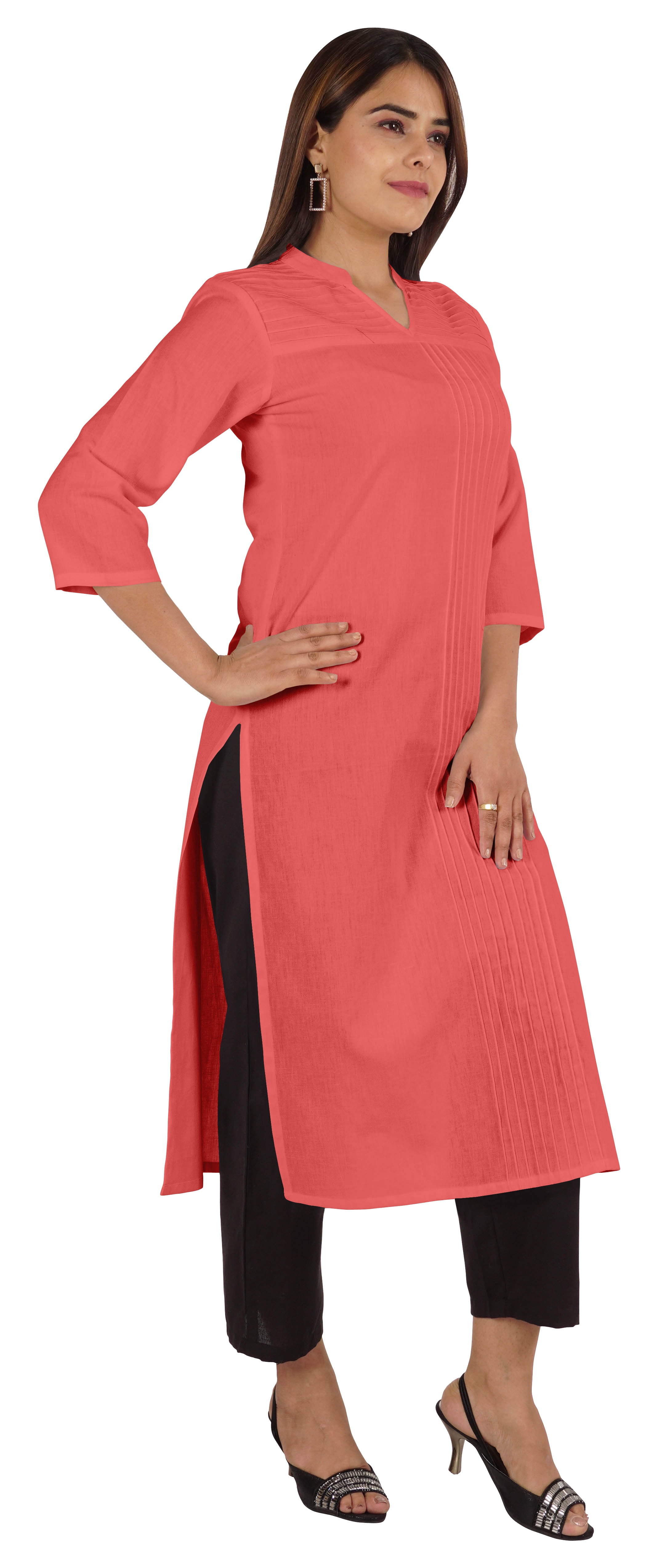 Vi VIHAAN IMPEX Cotton Kurti For Women - Indian Style, Long A-Line, Casual & Festive Wear