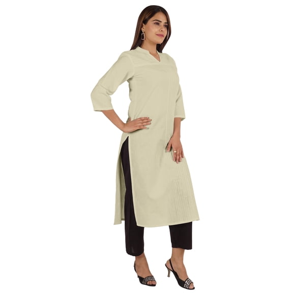 Moomaya Solid Pintuck Blouses For Women Indian Ethnic Kurti Casual Cotton Kurta