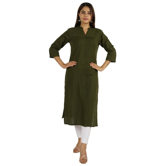 Moomaya Solid Pintuck Blouses For Women Indian Ethnic Kurti Casual Cotton Kurta