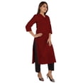 thumbnail image 1 of Moomaya Solid Pintuck Blouses For Women Indian Ethnic Kurti Casual Cotton Kurta, 1 of 6