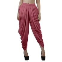 Moomaya Solid Punjabi Patiala Salwar Dhoti Pants For Women, Elastic Waist Relaxed Baggy Trousers
