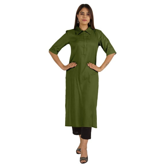 Moomaya Solid Rayon Kurta For Women bell Sleeve Drawstring Neck Long Ethnic Kurti