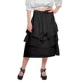 thumbnail image 1 of Moomaya Solid Ruffled Skirts For Women Knee Length Cotton Skirt Girls Clothing, 1 of 6