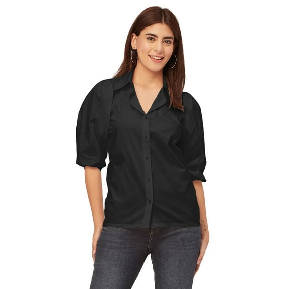 Moomaya Solid Shirts For Women, Casual Chic Summer Shirt Top