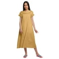 thumbnail image 1 of Moomaya Solid Short Sleeve Nightdress For Women Cotton Sleepwear Gown, 1 of 6
