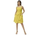 thumbnail image 1 of Moomaya Solid Sleeveless Cotton Dress, Buttoned Midi With Pockets, Summer Dress, 1 of 8