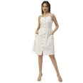 thumbnail image 1 of Moomaya Solid Sleeveless Cotton Dress, Buttoned Midi With Pockets, Summer Dress, 1 of 8