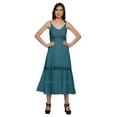 thumbnail image 1 of Moomaya Solid Sleeveless Long Maxi Dress Spaghetti Straps With Lace Trim, 1 of 6