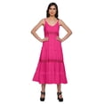 thumbnail image 1 of Moomaya Solid Sleeveless Long Maxi Dress Spaghetti Straps With Lace Trim, 1 of 6