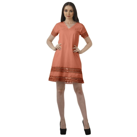 Moomaya Solid Summer Dresses Short Sleeve Women Beach Party Casual Clothing