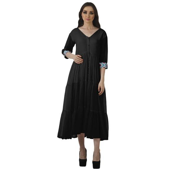 Moomaya Solid Summer Dresses Women Long Sleeve Dress Long Dresses