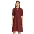 thumbnail image 1 of Moomaya Solid Tiered Dress For Women, Short Sleeve Chiffon Swing Dress, 1 of 8