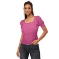 thumbnail image 1 of Moomaya Solid Tops For Women, Square Neck, Smart Chic Short Tops, 1 of 8