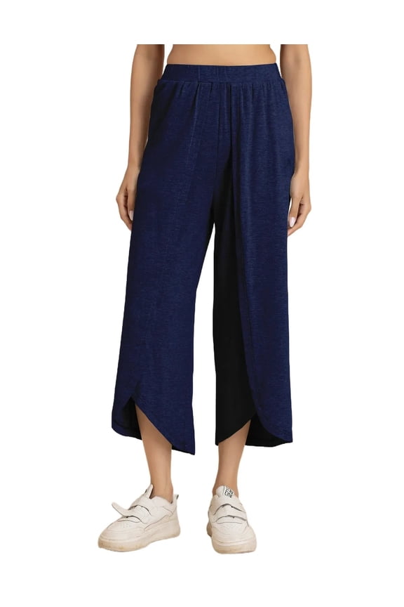 Solid Tulip Pants For Women, Zumba Dance Jersey Crop Pants