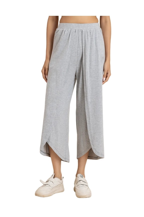 Solid Tulip Pants For Women, Zumba Dance Jersey Crop Pants