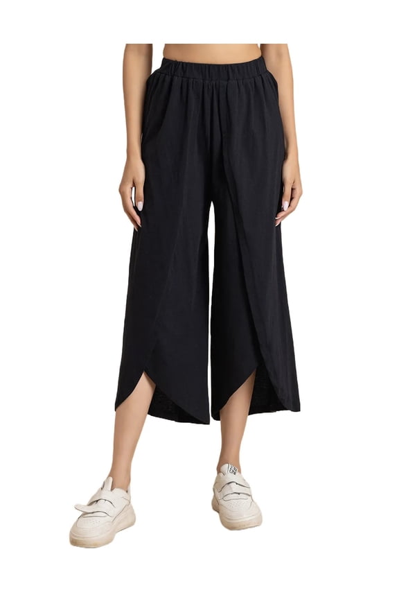 Solid Tulip Pants For Women, Zumba Dance Jersey Crop Pants