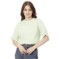 thumbnail image 1 of Moomaya Solid Viscose Top For Women, Pastel Colors, Elbow Sleeve Summer Top, 1 of 8