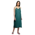 thumbnail image 1 of Moomaya Solid WoMen's Spaghetti Strap Knee Length Nightdress Cotton Nightwear, 1 of 6