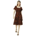 thumbnail image 1 of Moomaya Square Neck Tiered Dress, Knee Length Flared Smocked Summer Dress, 1 of 8