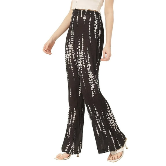 Moomaya Straight Loose Fit Printed Rayon Pant - Women's Trendy Straight Pant