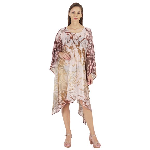 Moomaya Summer Bikini Cover Up Kaftan For Womens Sexy Sheer Swimwear Caftan Beach Dress