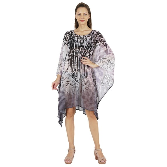 Moomaya Summer Bikini Cover Up Kaftan For Womens Sexy Sheer Swimwear Caftan Beach Dress