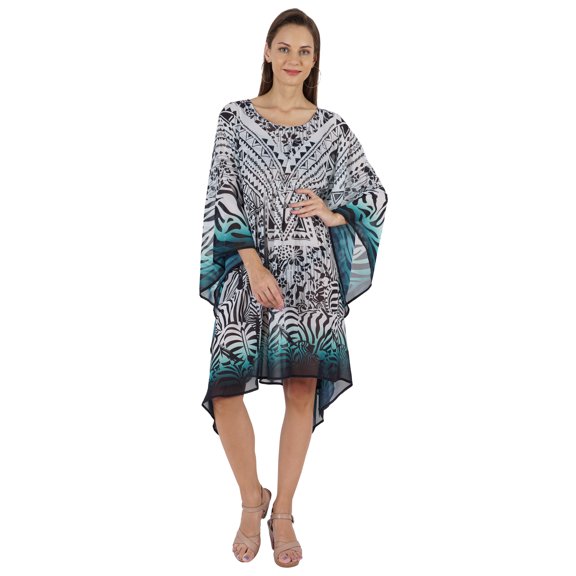 Moomaya Summer Bikini Cover Up Kaftan For Womens Sexy Sheer Swimwear Caftan Beach Dress