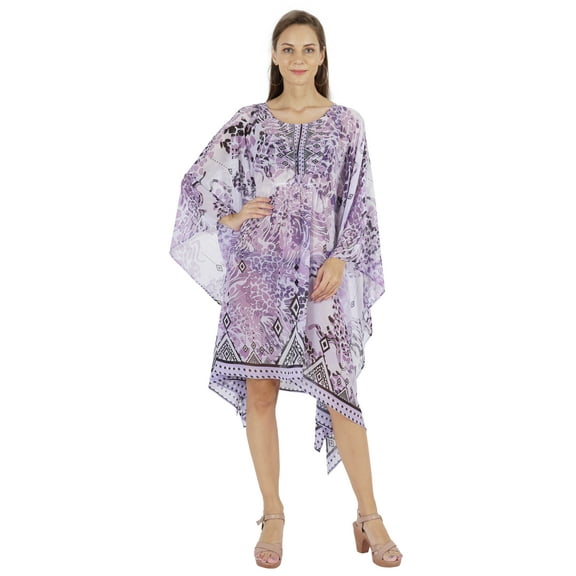 Moomaya Summer Bikini Cover Up Kaftan For Womens Sexy Sheer Swimwear Caftan Beach Dress