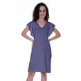 thumbnail image 1 of Moomaya Summer Casual Dress w/ V Neck Flounce Sleeves Knee Length Tshirt Dresses, 1 of 6