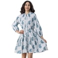 thumbnail image 1 of Moomaya Summer Dress For Women's, Long Sleeve, Paisley Print Dress, 1 of 9