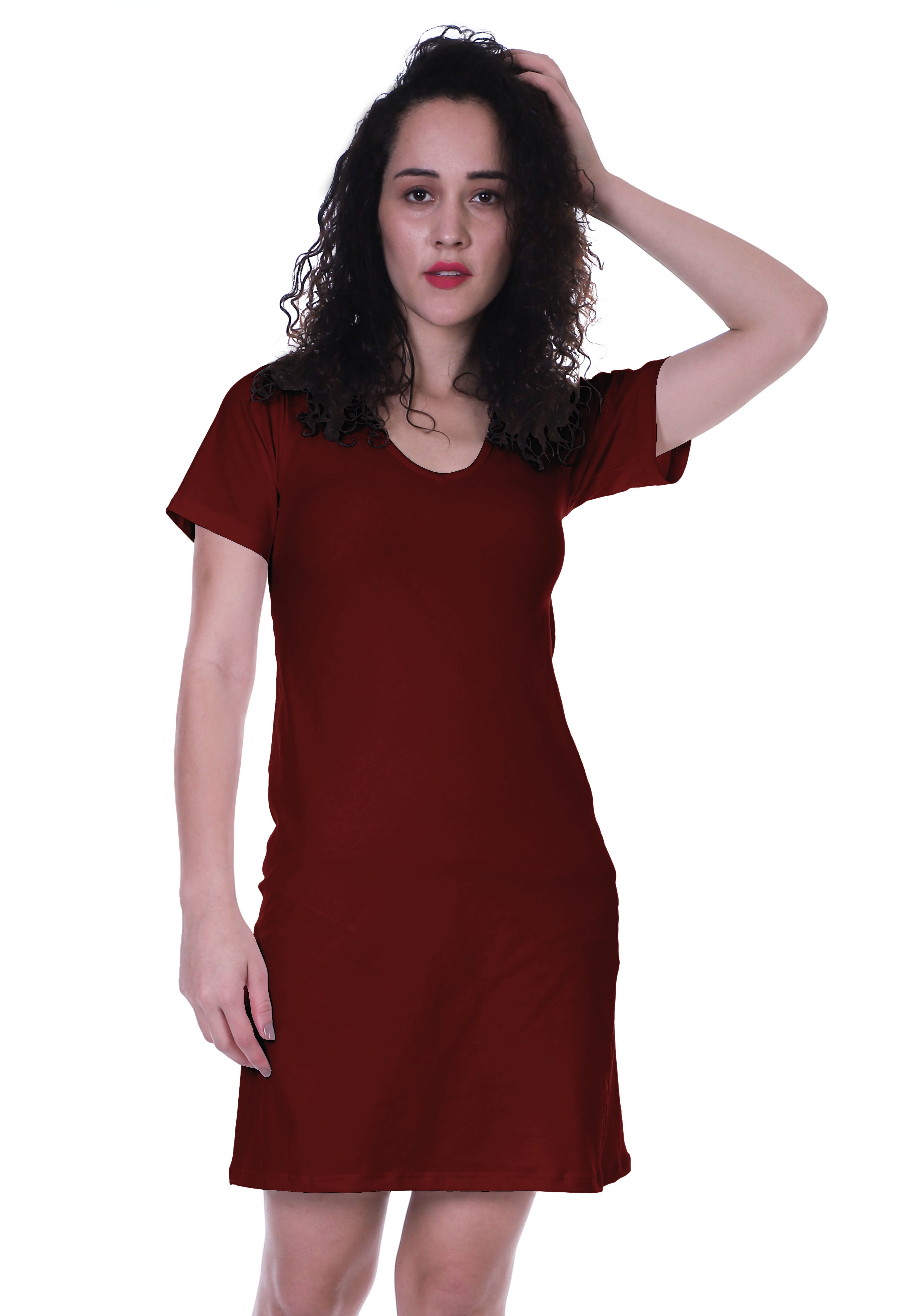 drawstring waist jersey dress Drawstring Waist Jersey Maxi Dress Hot Pink / One Size Fits All main image 0