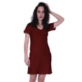 thumbnail image 1 of Moomaya Summer Fit Short Sleeve Plain Jersey Dress Basic Casual Short Tshirt Dresses-D5, 1 of 7