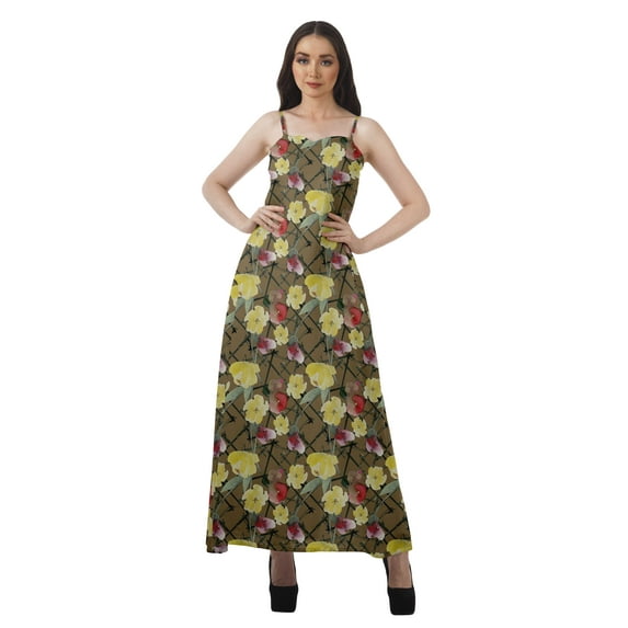 Moomaya Summer Outfit Women Rayon All Over Printed Plus Size Party Dresses