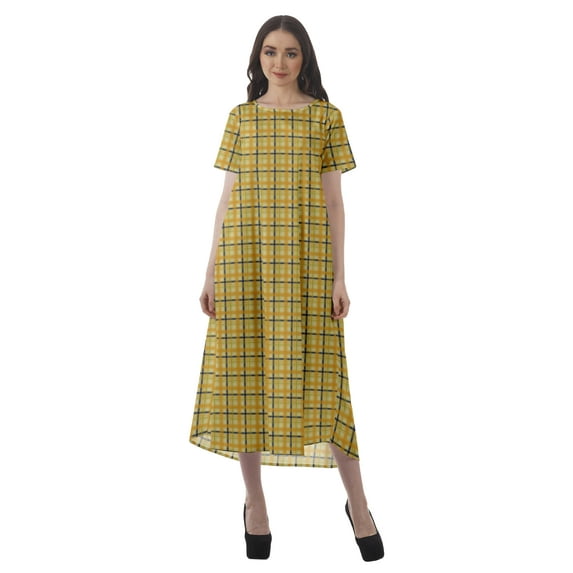 Moomaya Summer Outfits Women Cotton Flex Printed Casual Wear Dresses