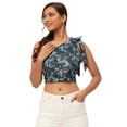 thumbnail image 1 of Moomaya Tie-Up One Shoulder Tops For Women, Sleeveless Printed Summer Crop Top, 1 of 8