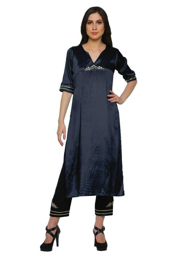 Traditional Indian Clothing Women Viscose Santoon Kurta Pant Party Dress