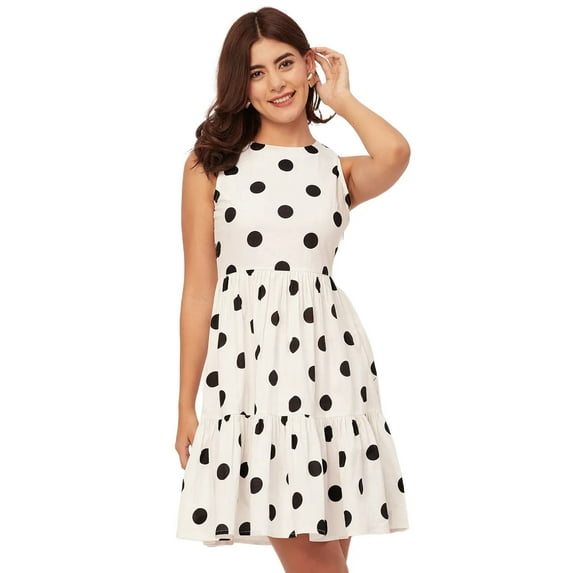 Moomaya Trendy Printed Cotton Sleeveless Tiered Dress - Stylish Summer Sundress