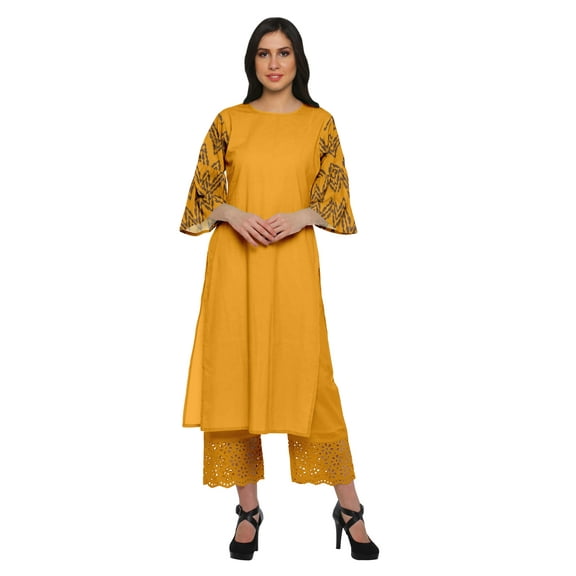 Moomaya Two Piece Palazzo Kurta Set Printed Women Ethnic Wear Indian Outfit