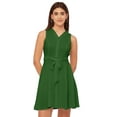 thumbnail image 1 of Moomaya V Neck Rayon Sleeveless Fit And Flare Dress Summer Fashion Women's Dress, 1 of 9